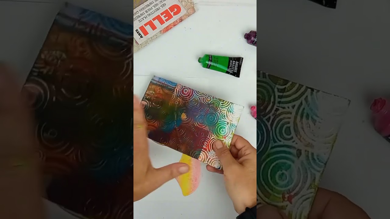 Gelli Arts&reg; mini seashell gel printing plate DIY Summer earrings🐚 #shorts #diyearrings #diycrafts