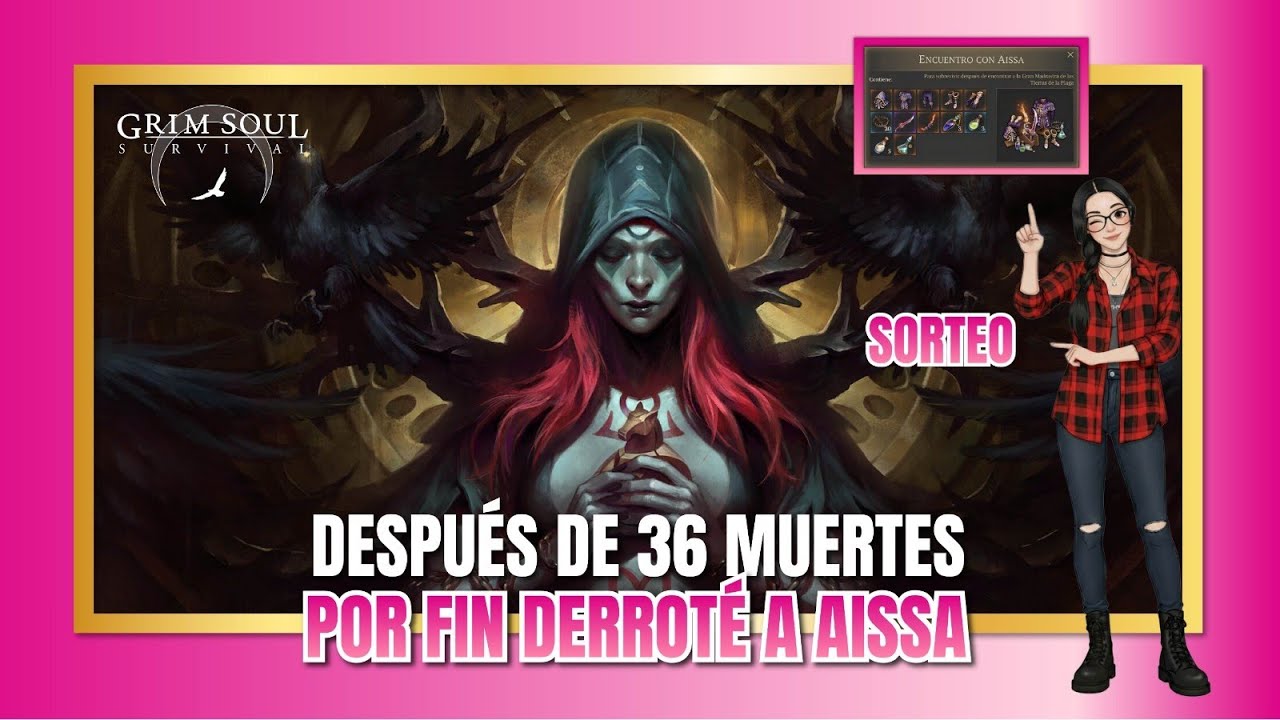 DERROTÉ a AISSA Después de 36 Muertes 🤣 | SORTEO  DE 4 SET DE AISSA 🔥  | Grim Soul ⚔️ V.8.0.0