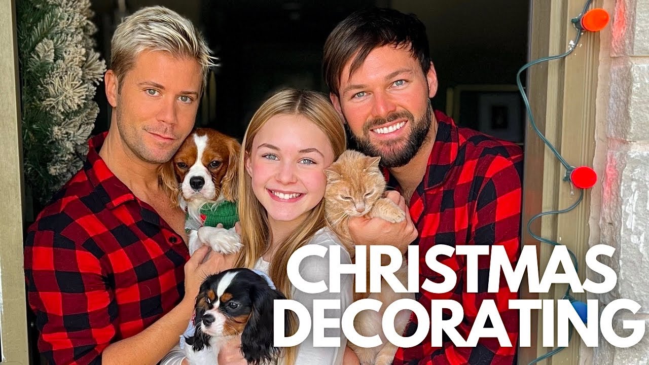 HOW DADS DECORATE FOR CHRISTMAS! VLOGMAS DAY 2!!! Disney Trees, Lights, Eggnog, Traditions & More!