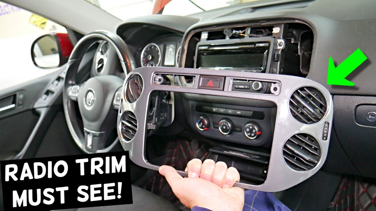 VW TIGUAN  DASH RADIO TRIM REMOVAL REPLACEMENT 2008 2009 2010 2011 2012 2013 2014 2015 2016