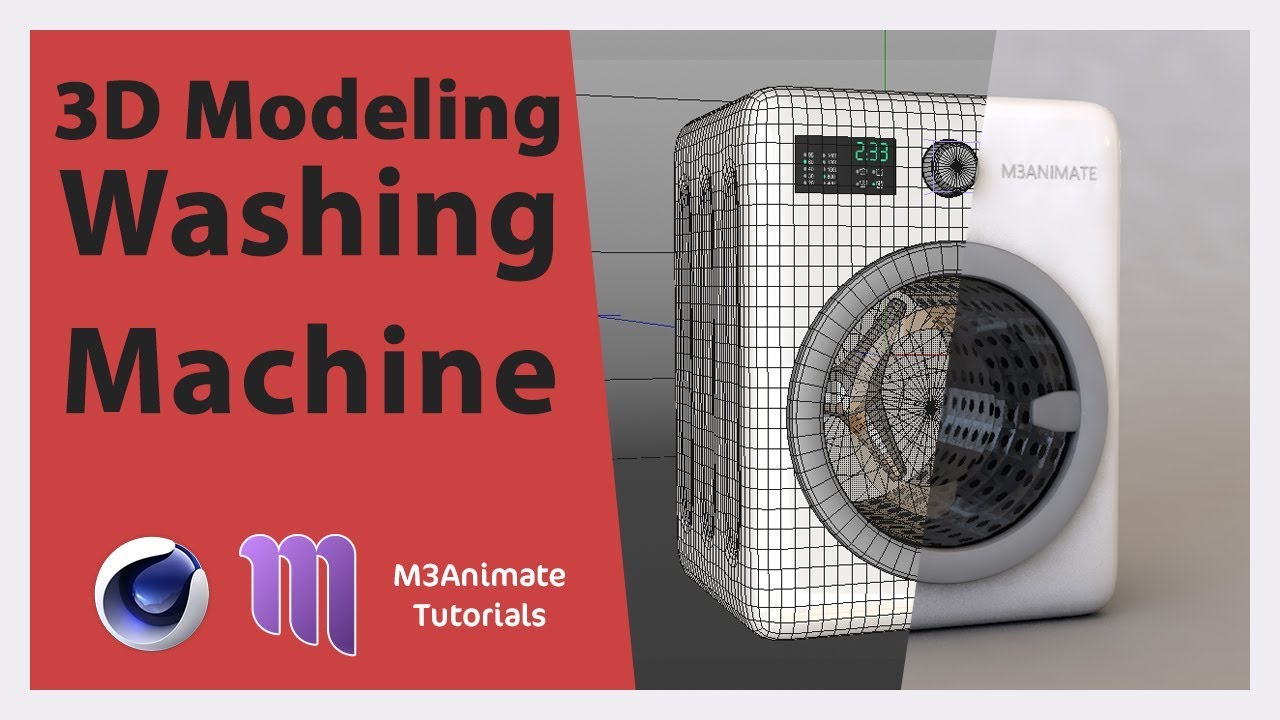 Cinema 4D Tutorial - модель скорости стиральной машины в C4D
