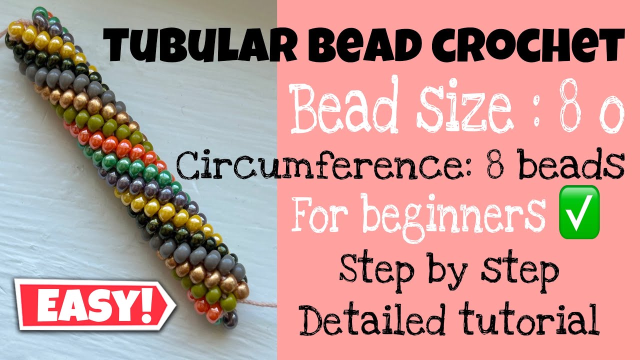 Tubular bead crochet beginners tutorial. Easy to follow detailed instructions. Bead crochet starting