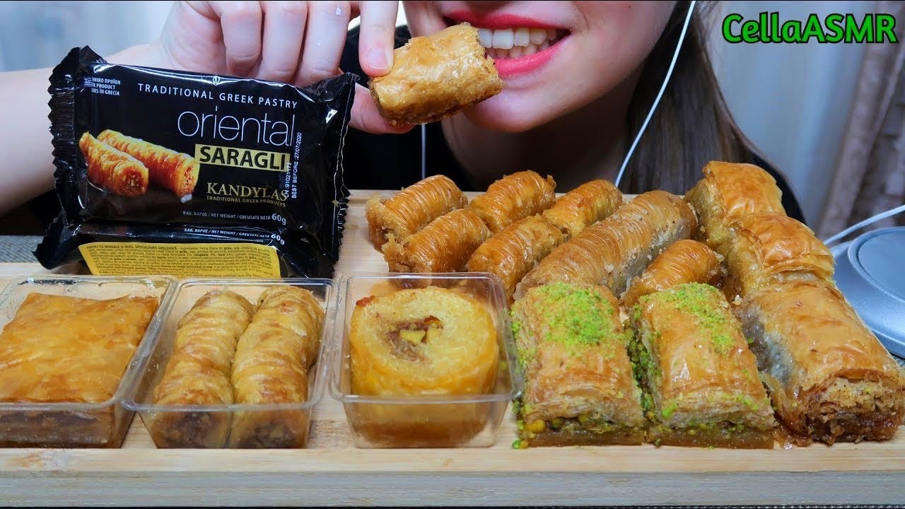 ASMR BAKLAVA NUTS AND PISTACHIO | DESSERT MUKBANG | EATING SOUNDS