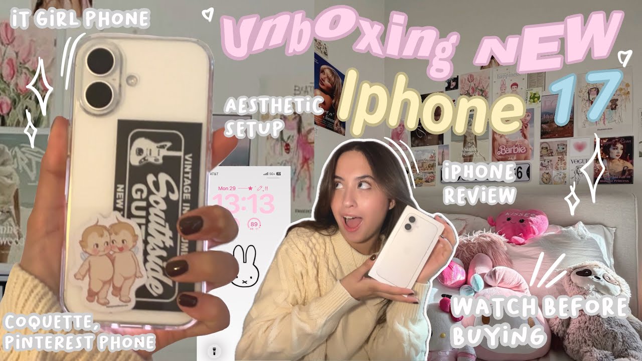 ₊⊹ Распаковка белого iPhone 17 🎀 эстетическая кастомизация, виджеты и настройка Pinterest 🎧