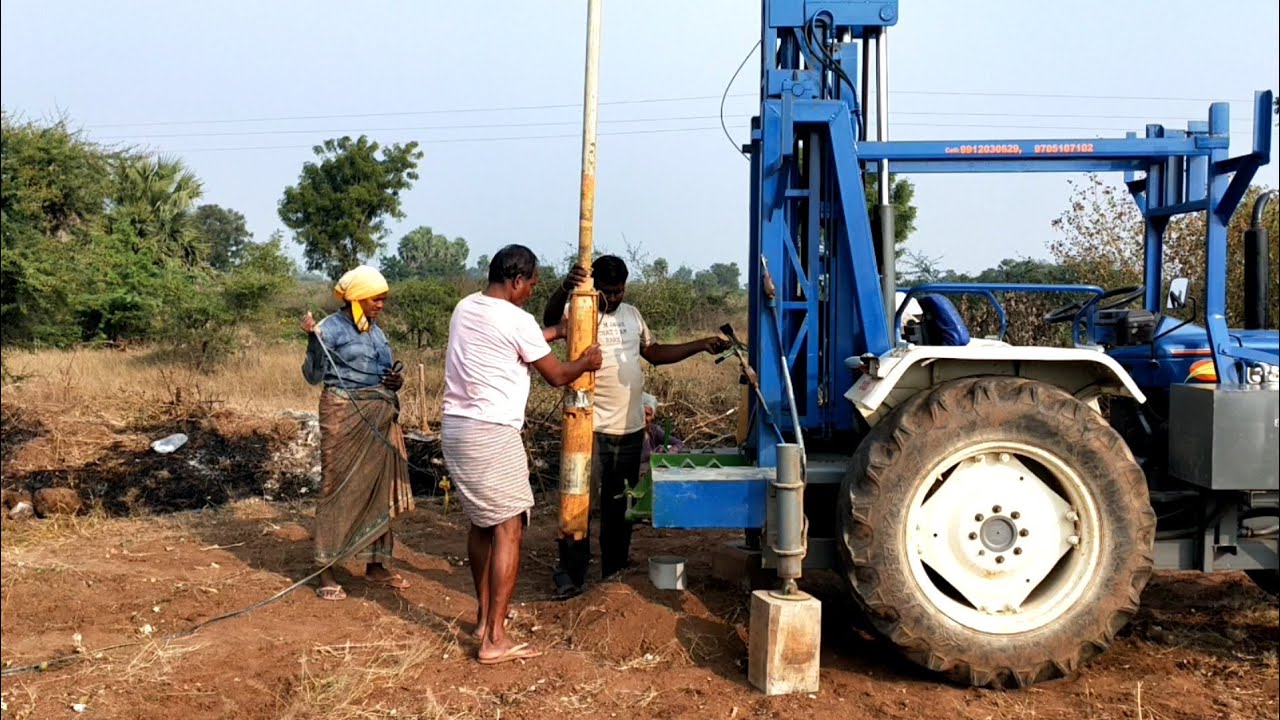 Borewell motor fitting with tractor  | borewell motor remove with tractor |  borewell motor lifting