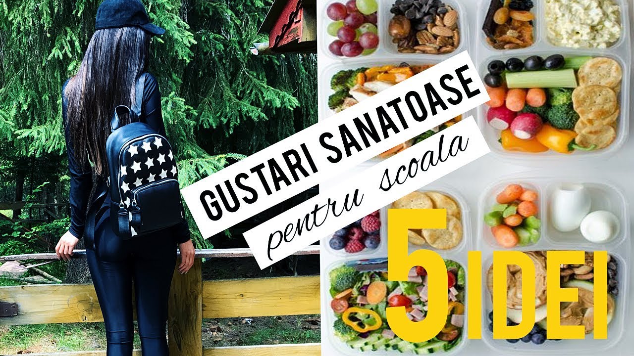 GUSTARI SANATOASE PENTRU SCOALA / 5 IDEI USOARE + RAPIDE / 5 DIY EASY SCHOOL LUNCH IDEAS [HD]