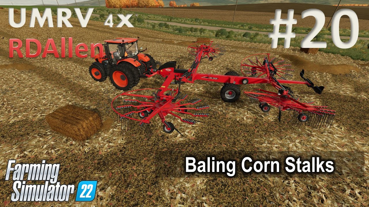 Baling Corn Stalks | E20 Upper Mississippi River Valley | Farming Simulator 22