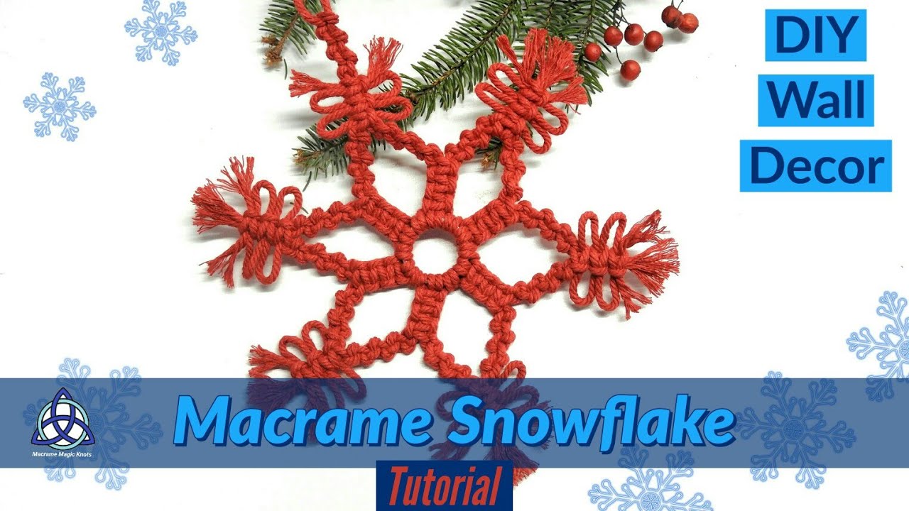 Macrame Snowflake Tutorial | Wall Hanging Winter Decor DIY