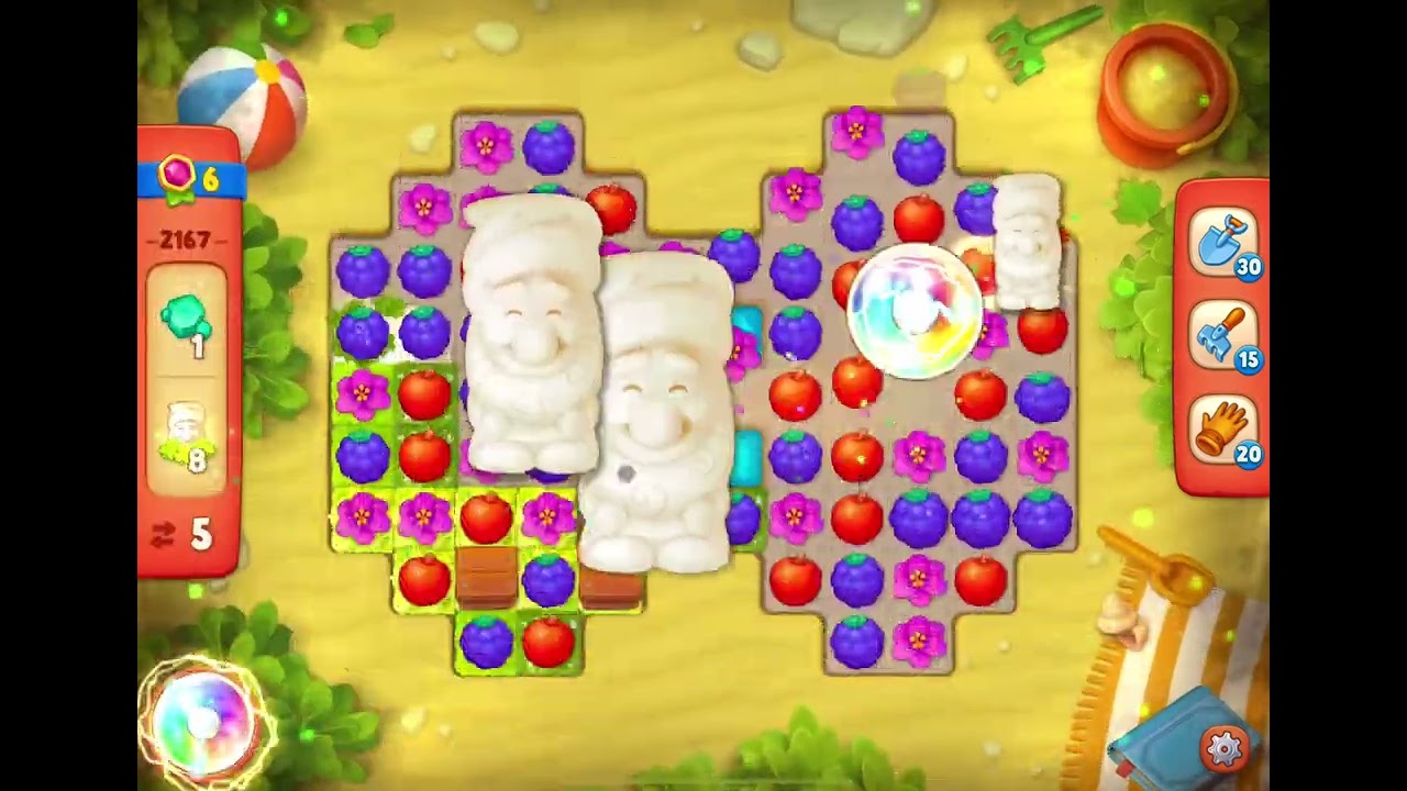 GardenScapes Level 2167 no boosters (15 moves)