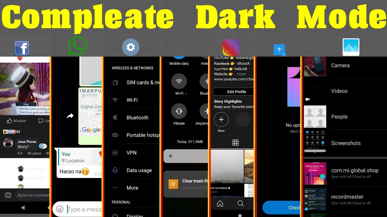 Dark Mode Everything Redmi Note 3,4 || NO ROOT 👍