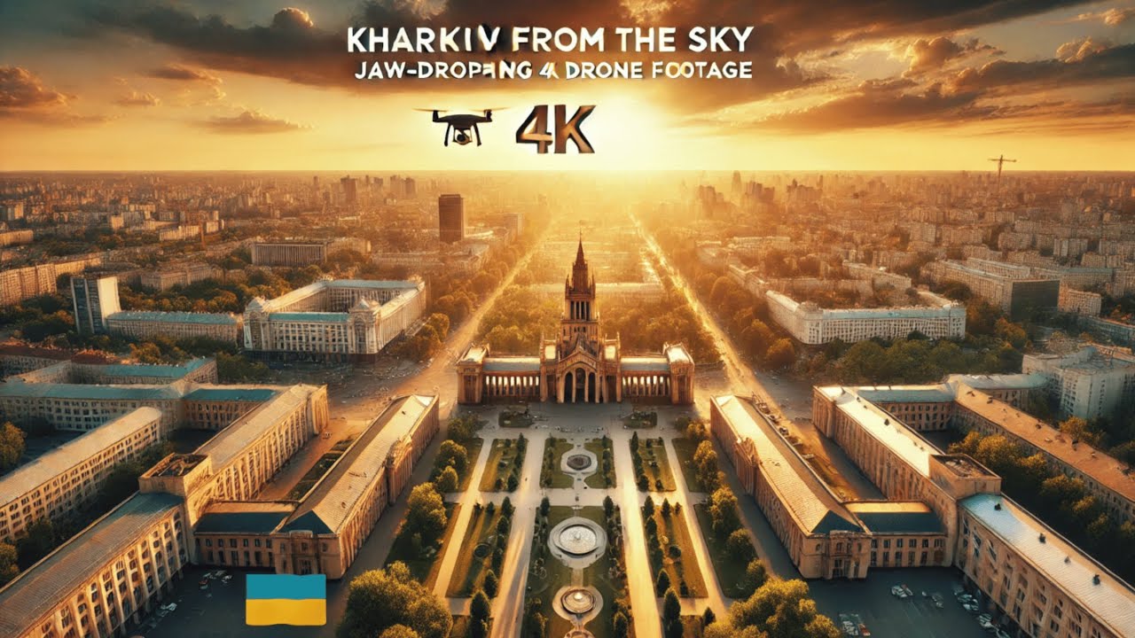 Харьков ночью, 🇺🇦 4K Кадры дрона