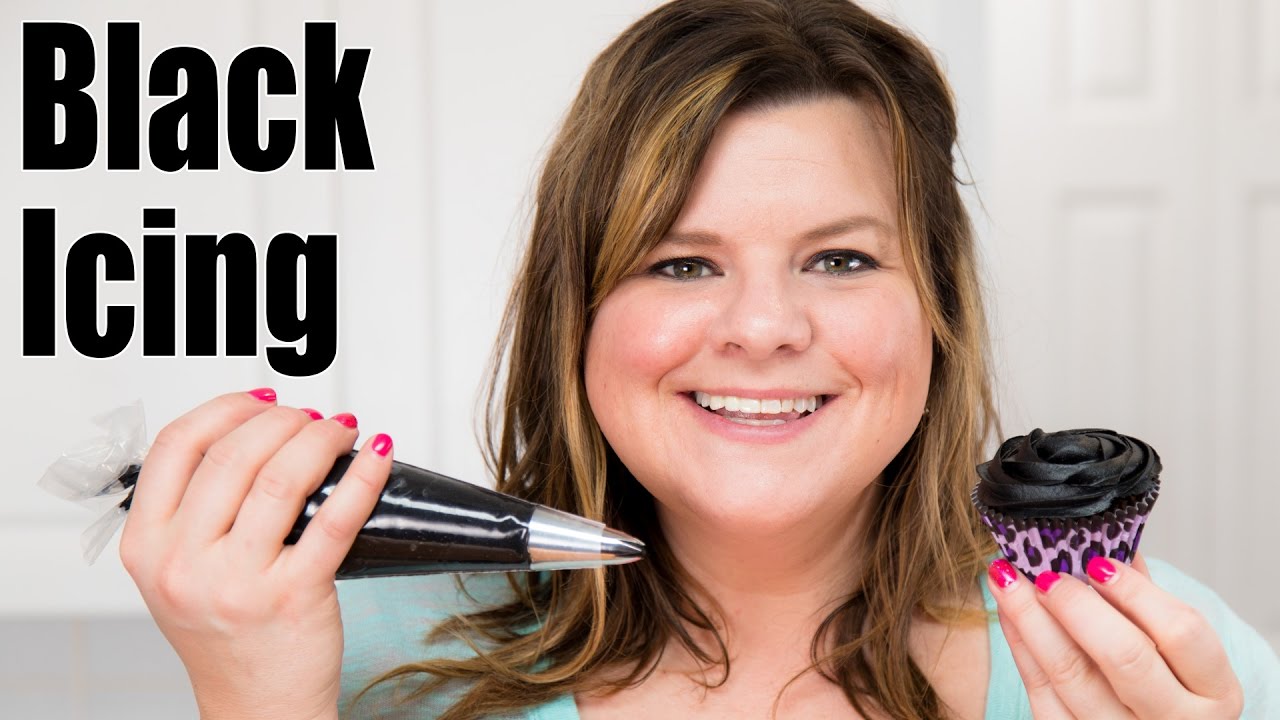 How to Make Black Icing / Black Buttercream Recipe for Cake Decorating: Tutorial from Jenn Johns