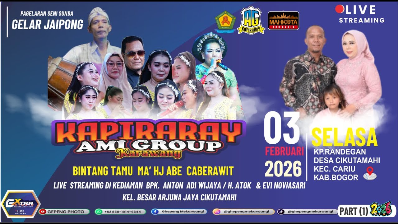 🛑LIVE KAPIRARAY  AMI GROUP ll HJT. H. ATOK ARJUNA JAYA ll CIKUTAMAHI - CARIU - BOGOR 03 02 2026