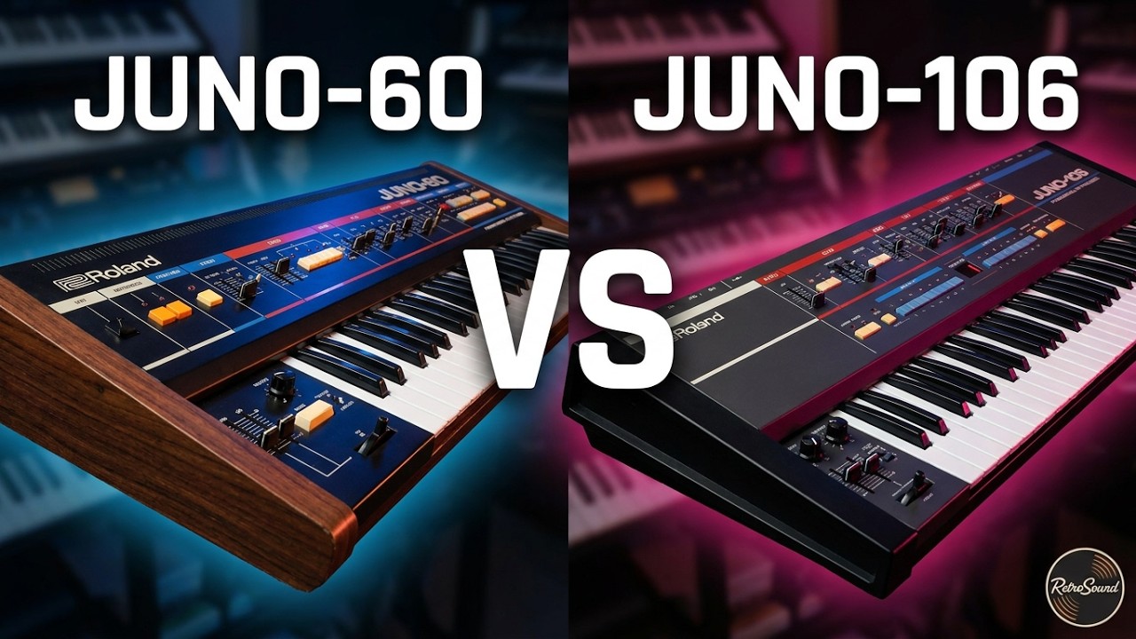 Roland Juno-60 vs. Juno-106 Synthesizer battle