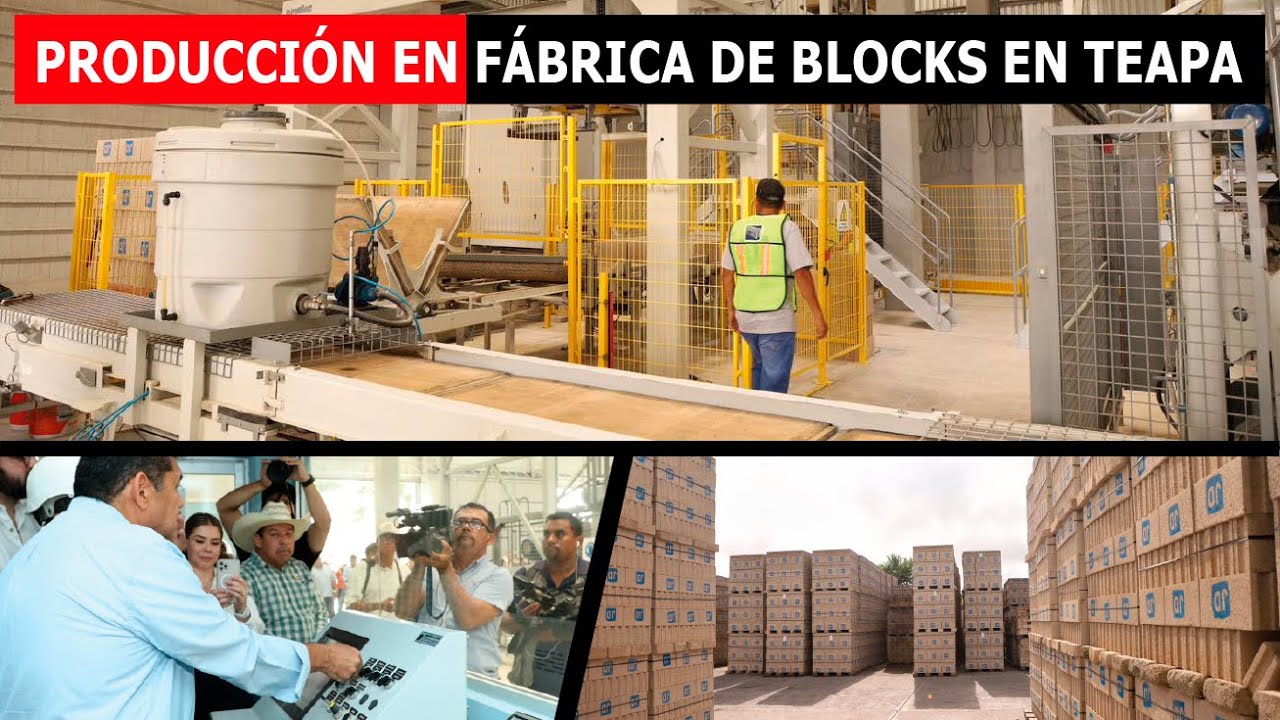 Inauguran l&iacute;nea de producci&oacute;n en f&aacute;brica de blocks en Teapa
