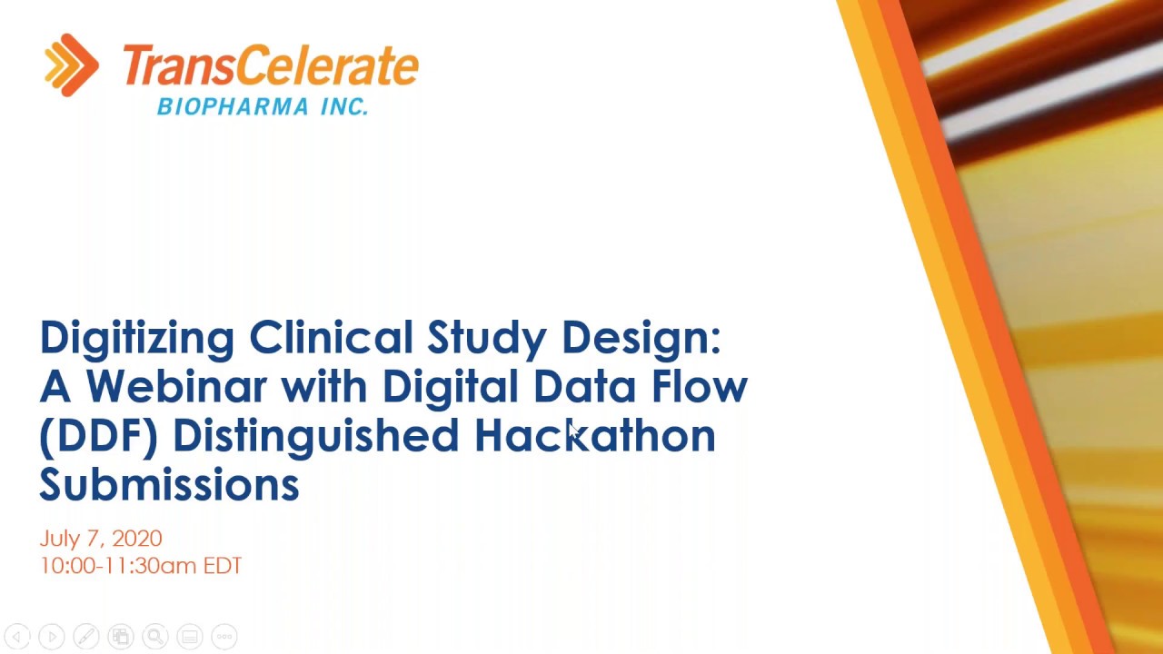 Digitizing Clinical Study Design: Webinar with Digital Data Flow Distinguished Hackathon Submissions