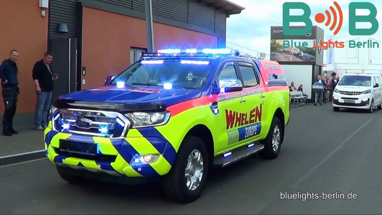 [Wail, Yelp, Piercer, Howler, Air Horns] Whelen/ Blue Lights Berlin Demo Fahrzeug - Rettmobil 2019