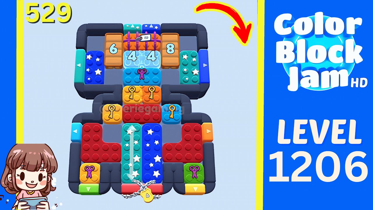Color Block Jam Level 529 (1206) Solution Walkthrough