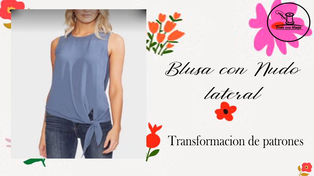 Blusa con Nudo Lateral. Transformación de patrones. Paso a paso.