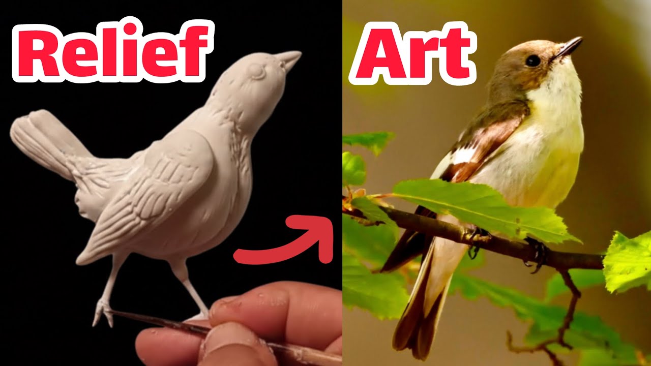 Clay Art | The Easiest 3D Bird Painting in the Rain | Beginner Acrylic Art Tutorial