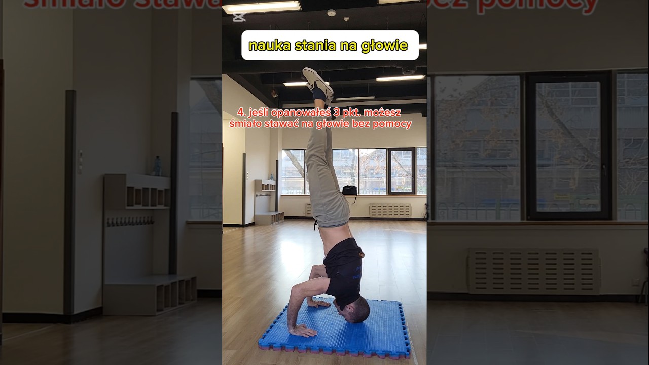 Nauka stania na głowie. #stanienagłowie #sport #fun #akrobatyka #ćwiczenie #headstand #tutorial