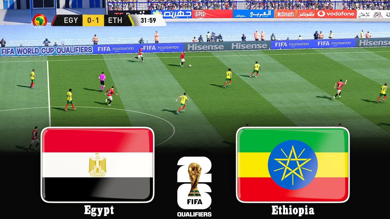 🔴EGYPT vs ETHIOPIA ⚽ FIFA WORLD CUP 2026 QUALIFIERS ⚽ FOOTBALL GAMEPLAY HD PES 2025 