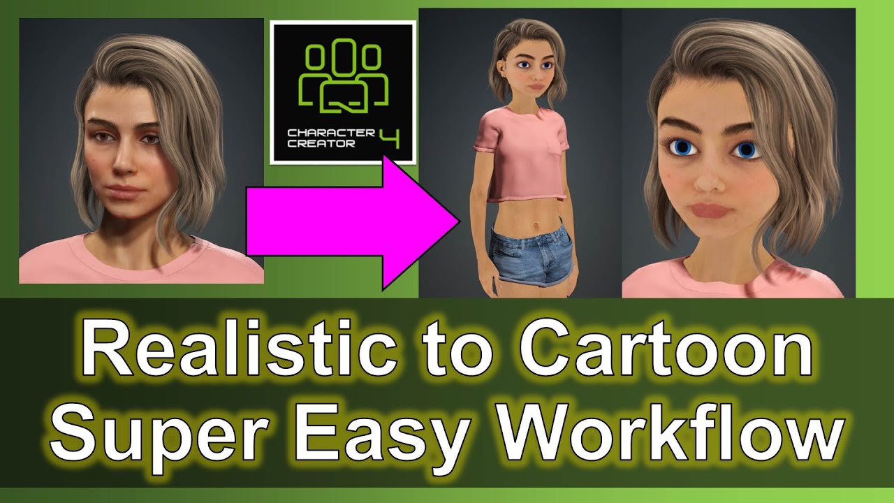 CC4 3D avatar to Cartoon | Character Creator 4 Tutorial #cc4 #charactercreator4 #cartoon #manga