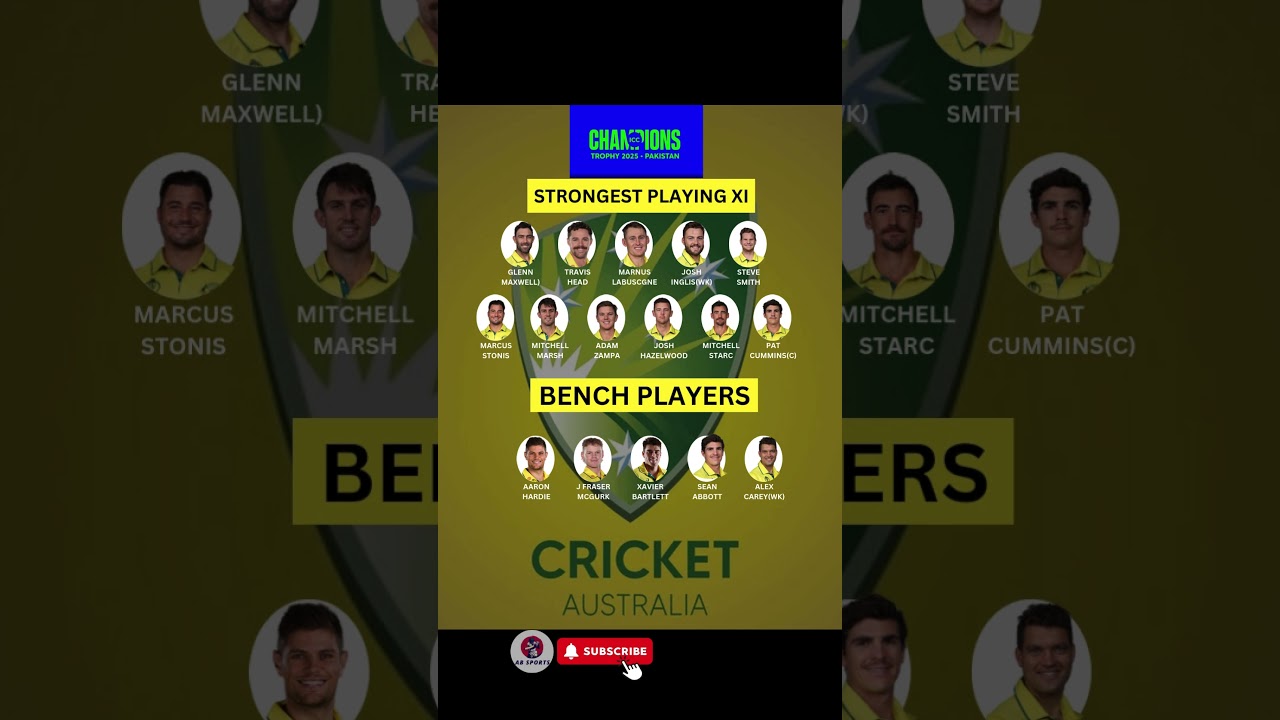 Australia Playing 11 for Champion Trophy 2025