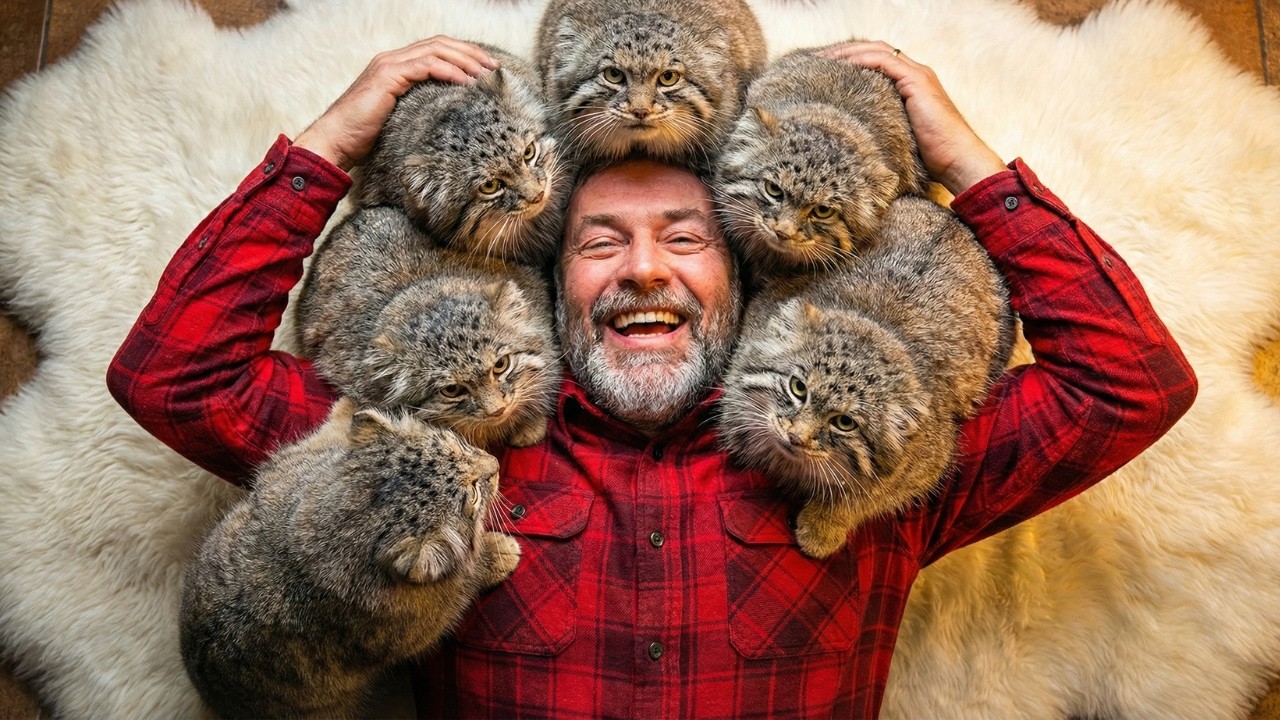 1 Frozen Pallas's Cat Rescued, 4 Kittens Born - Most Beautiful Story Ever!
