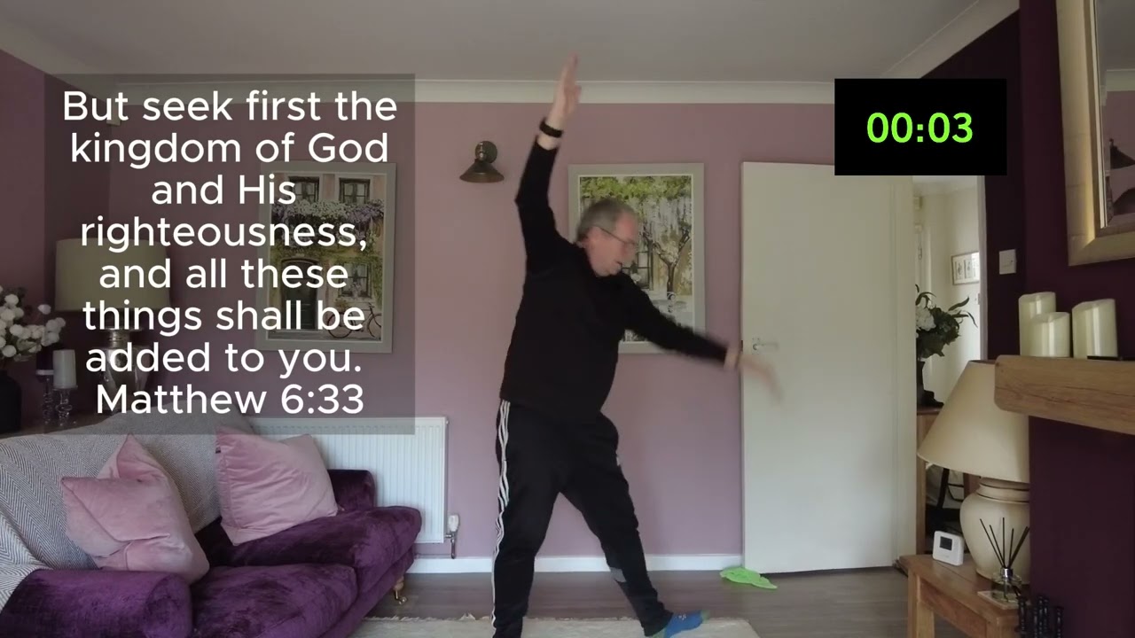 Gentle workout whilst memorising (meditating on) Bible Verse. Repetition is the key!! READ SPEAK  DO