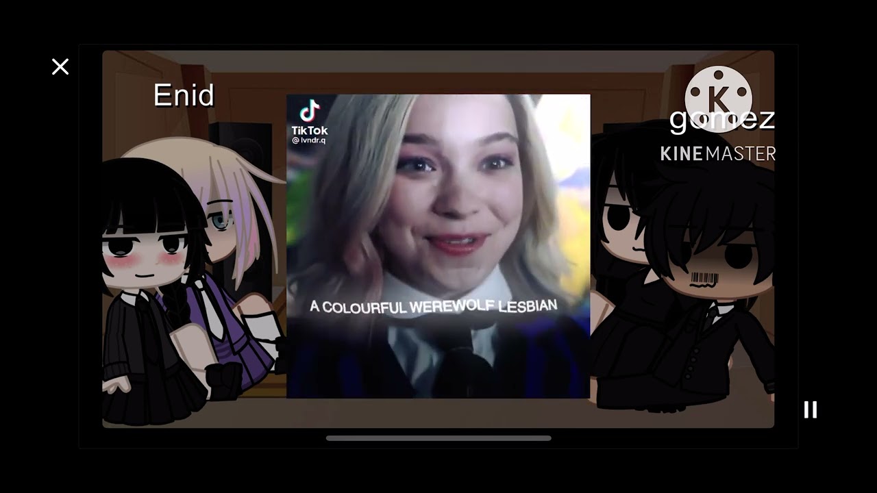 Wednesday characters react to her and Enid (ships: WENCLAIR)