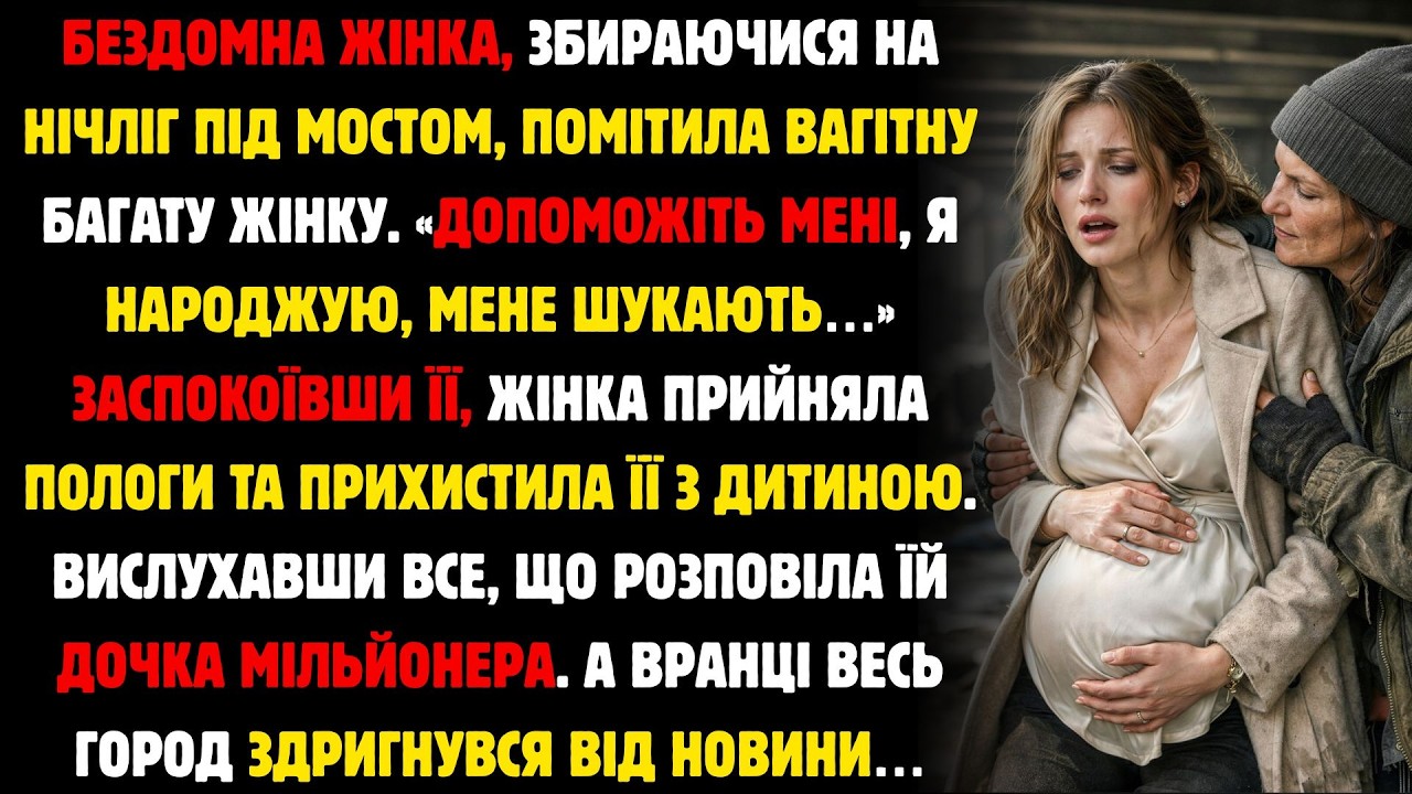 Бездомна Жінка,Збираючись На Ночівлю Під Мостом,Помітила Багату Вагітну.«Допоможіть Мені, Я Народж…»