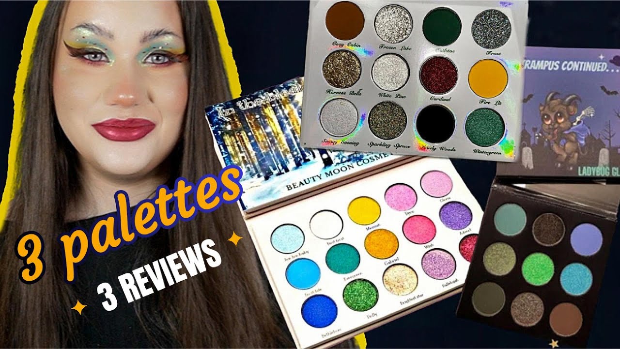 ROUND UP REVIEW WINTER PALETTES: MVNDI MVKEVP, LADYBUG GLOW & BEAUTY MOON COSMETICS + TUTORIAL