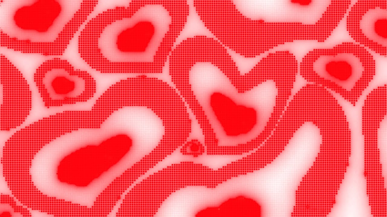 Warped White and Red Y2k Neon LED Lights Heart Background || 1 Hour Looped HD
