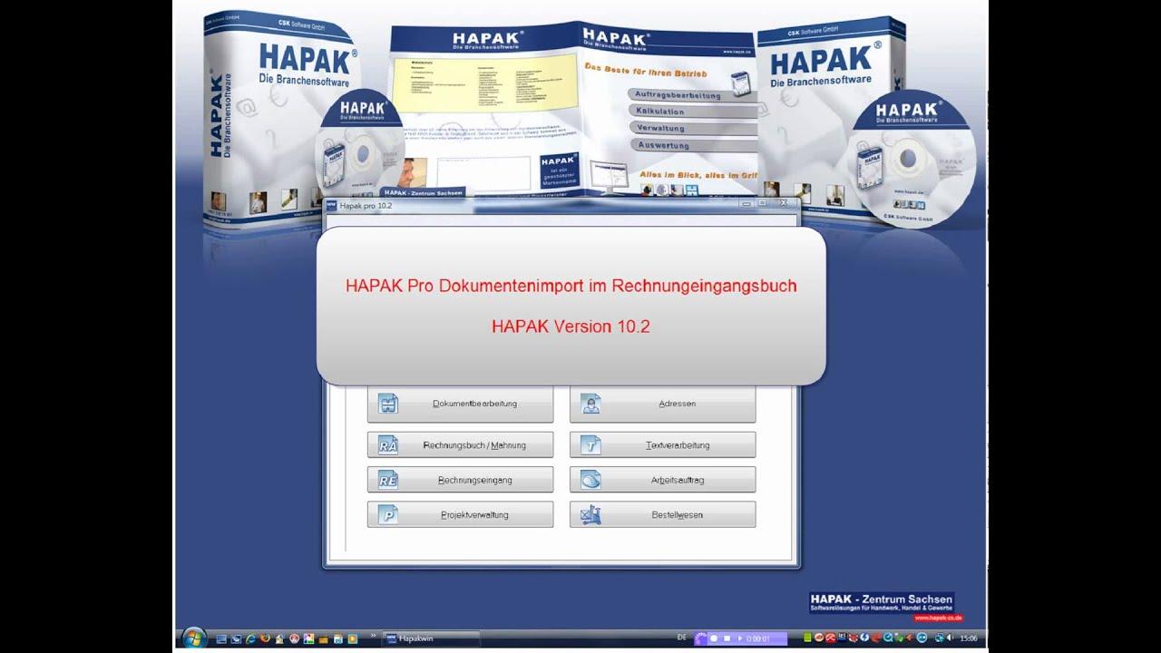 Dokumentenimport HAPAK Die Branchensoftware im Rechnungseingangsbuch