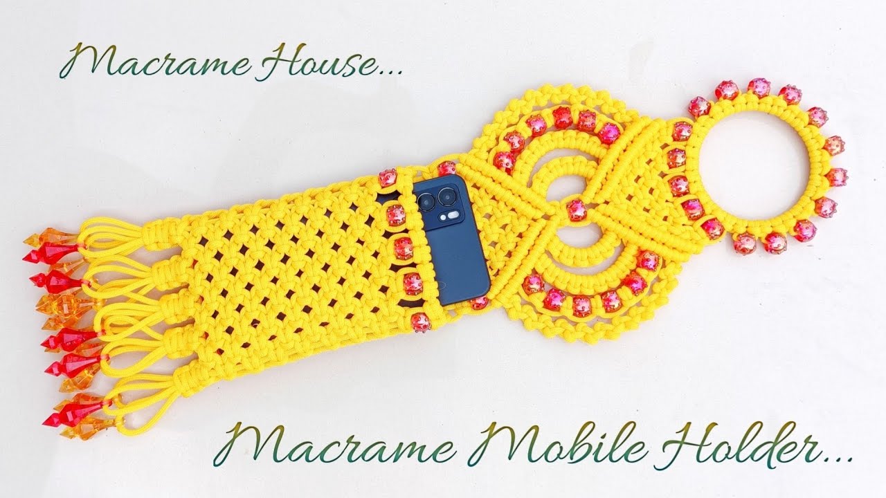 Macrame Mobile Holder | Easy Macrame Mobile Pocket for Beginners | Macrame Mobile Hanger Tutorial