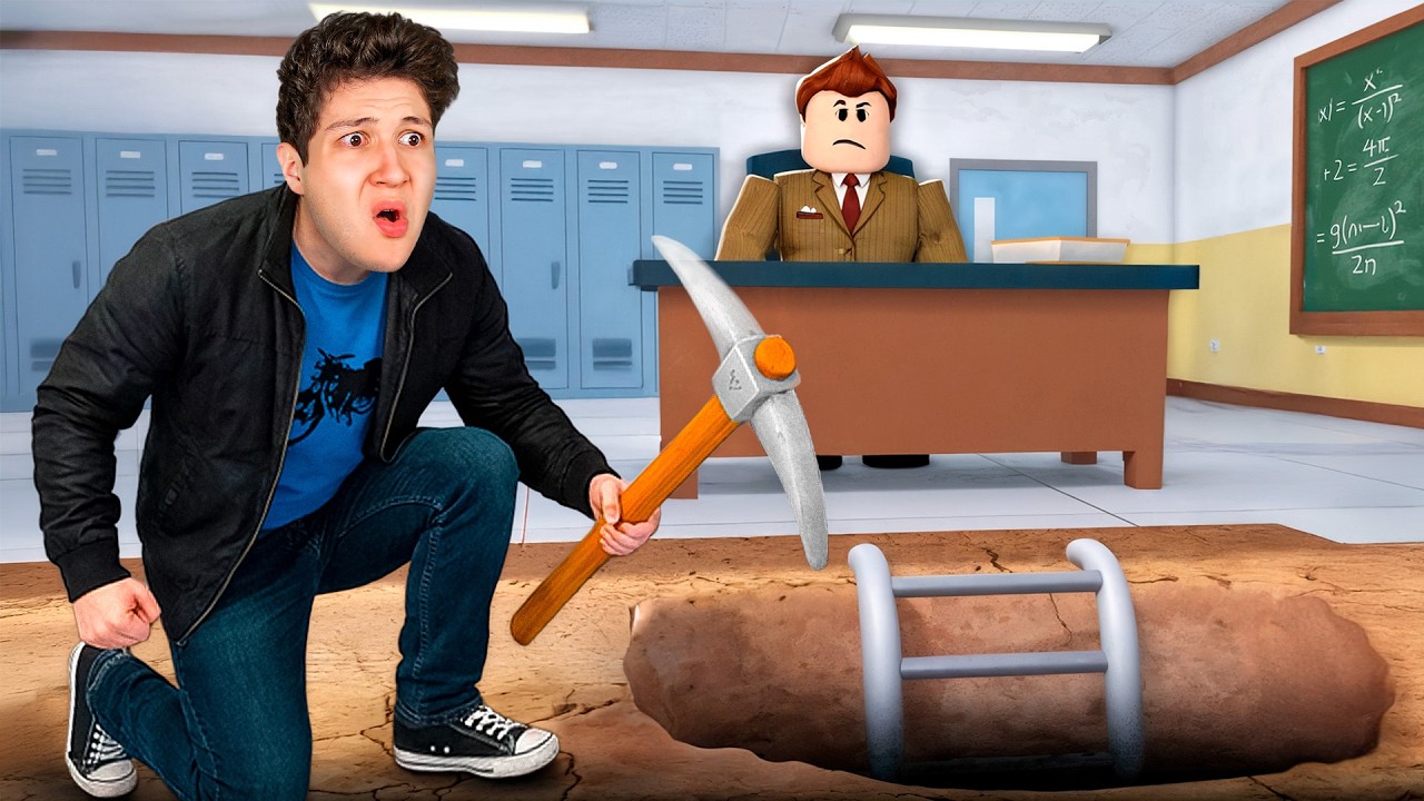 CAVANDO para ESCAPAR de la ESCUELA! 🕳️⛏️ (Dig to Escape Roblox)