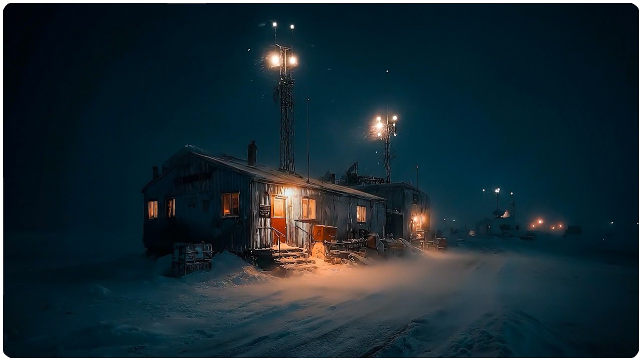 Sleep in an Arctic Outpost: Howling Blizzard Storm & Heavy Snow ASMR as Brown Noise for 10 HOURS