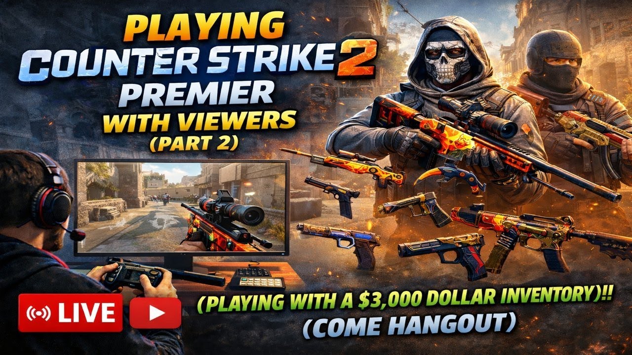 Playing Counter Strike 2 Premier With Viewers (Part 2)(Playing With A $3,000 Dollar Inventory)