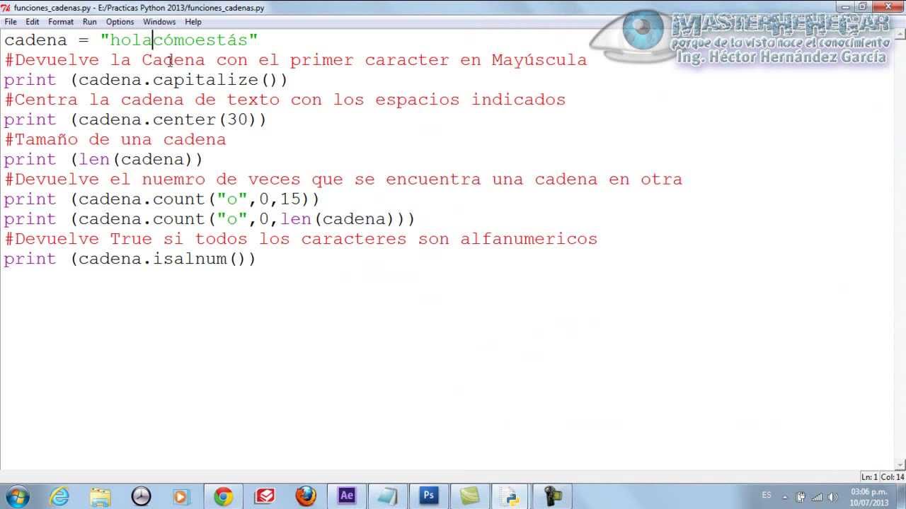 20 - Funciones para el manejo de Cadenas (Python)