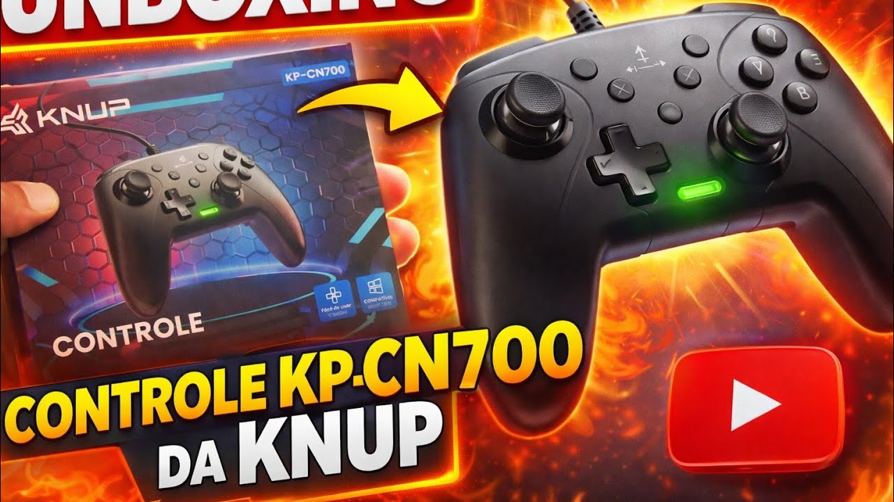 UNBOXING DO CONTROLE KNUP KP-CN700 🔥 Vale a pena? Testei no PC, Android e Console!