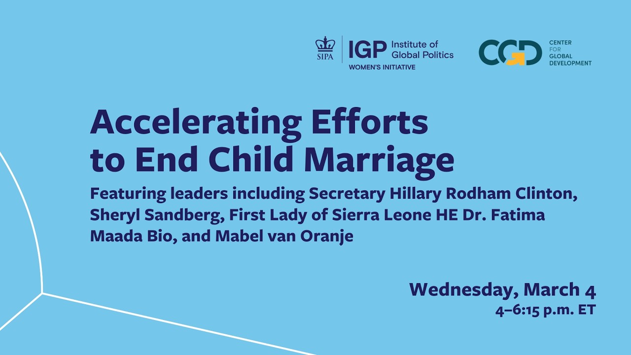 Accelerating Efforts to End Child Marriage