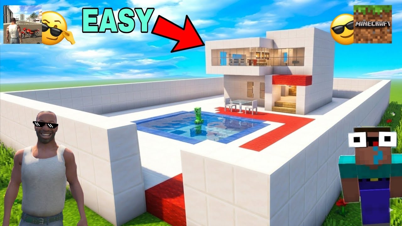 I build indian bike driving 3D house in Minecraft 😍 