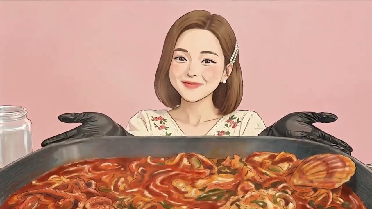 Live Octopus vs. Spicy Octopus & Mushrooms 🐙🍄🔥 | Spicy Seafood | Anime Mukbang ASMR