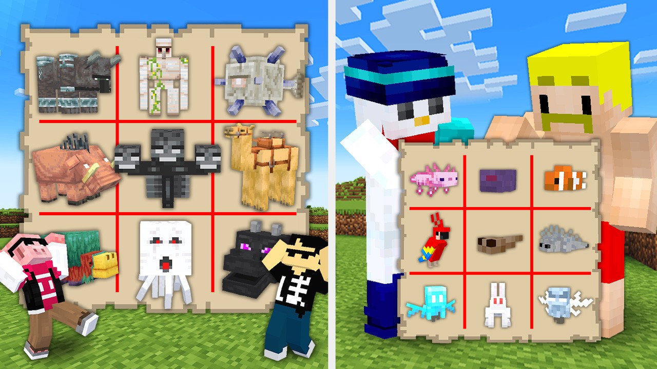 【マイクラ】大きなMOBビンゴ VS 小さなMOBビンゴ！