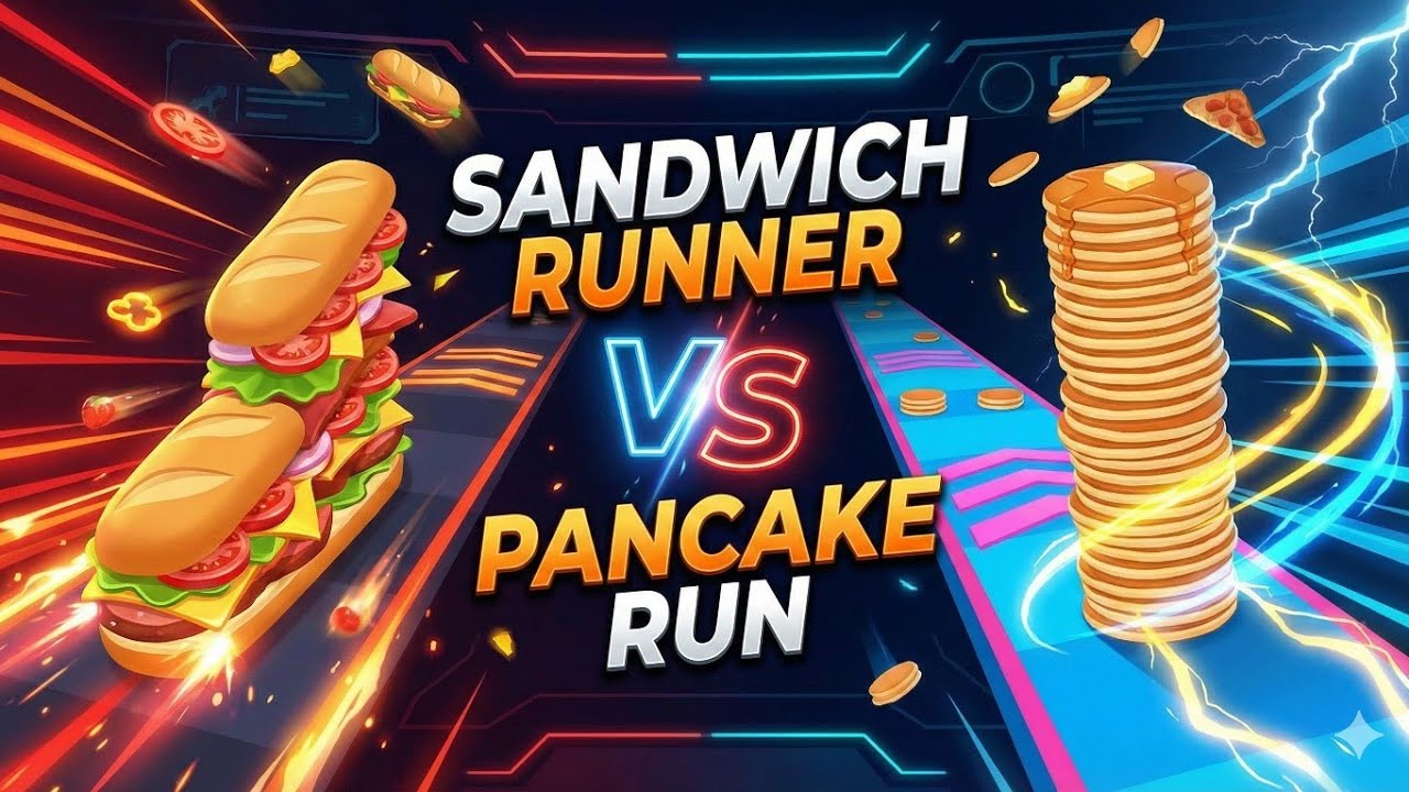 “Watch Sandwich Runner and Food Run battle in a crazy speed race! ,#vs #vsvideo #sandwich 