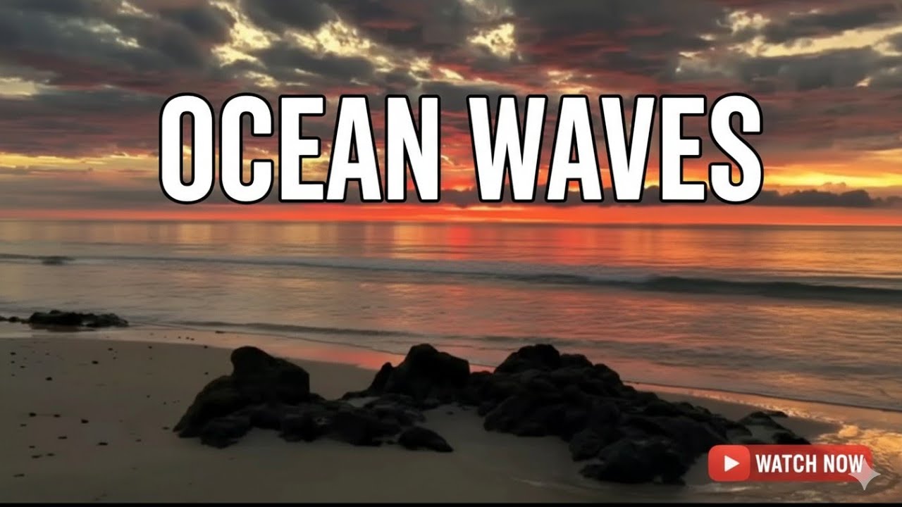 SUNSET WITH CALMING OCEANS WAVES