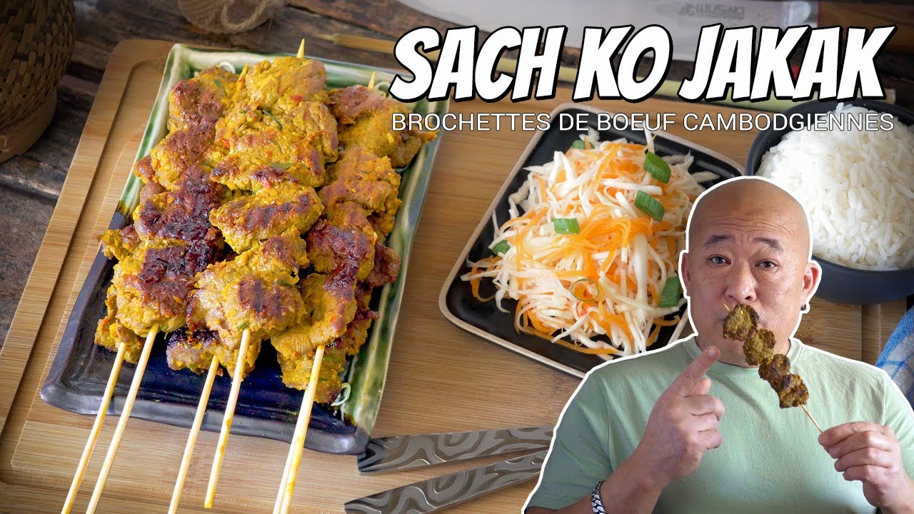 Brochettes de boeuf façon cambodgienne - Sach Ko Jakak - Le Riz Jaune