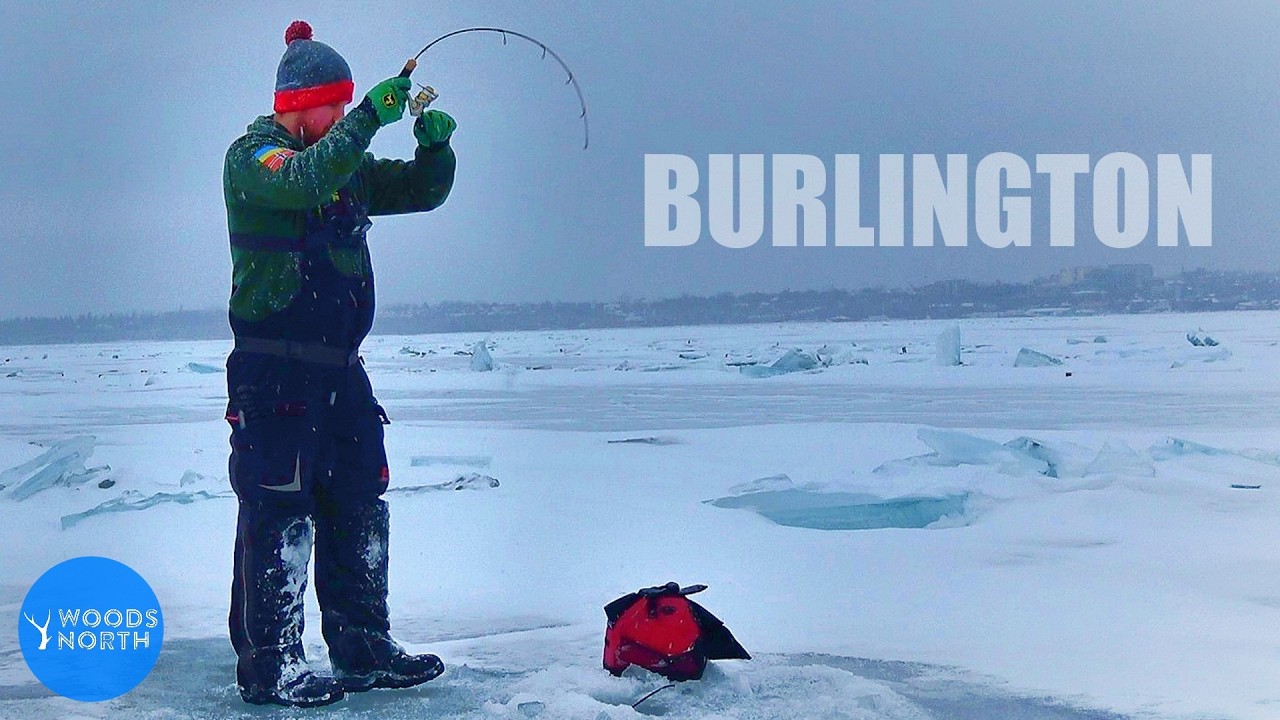 Подледная рыбалка на озерную форель в городе Берлингтон, штат Вермонт!