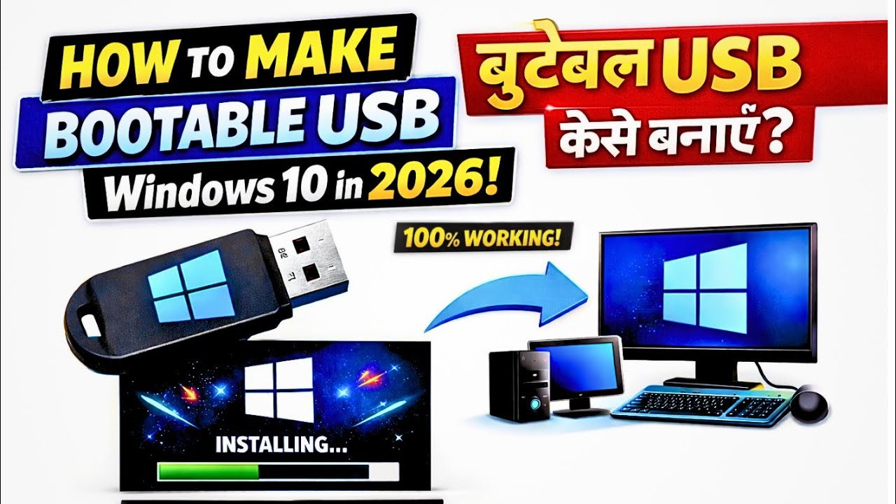 How to Create Windows 10 Bootable USB in 2026 | Kaise Banaye
